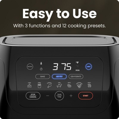 Chefman Black Stainless Steel 10 Qt Digital Air Fryer with Rotisserie
