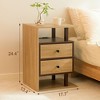 Nightstand with Charging Station Bed Side Table with 2 Drawers End Table and USB Ports & Outlets - image 4 of 4