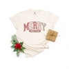 Simply Sage Market Women's Merry Christmas Varsity Short Sleeve Garment Dyed Tee - image 3 of 4