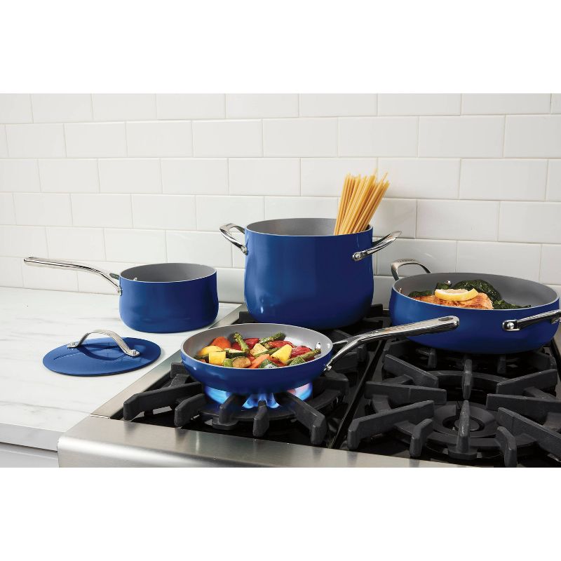 Cuisinart Culinary Collection 12pc Ceramic Cookware Set Blue, 3 of 5