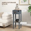 CIPACHO 2-Tier Side Tables Set of 2 with Drawer and Shelf, 2 Pieces End Tables for Living Room and Hallway, Gray - 4 of 4