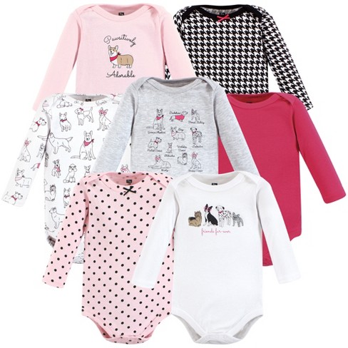 Hudson Baby Infant Girl Cotton Long-sleeve Bodysuits, Hello Fall : Target