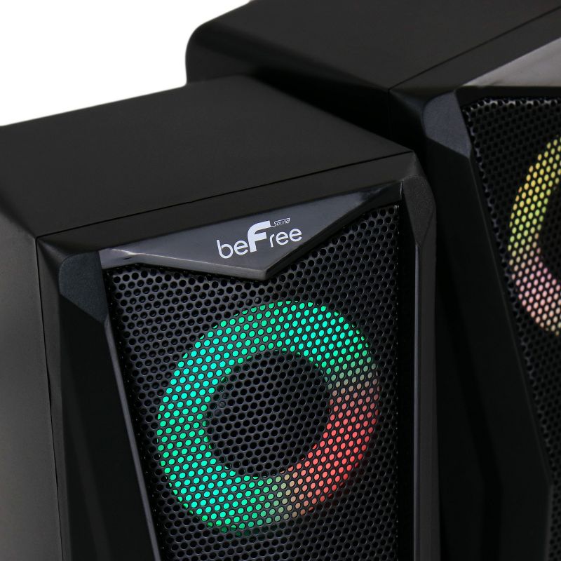 beFree Sound Computer Gaming Speakers with Color LED RGB Lights, 5 of 8