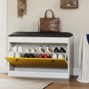 Coolmee 31.5 inch Shoe Storage Bench with Flip Drawer and PU Cushion, Entryway Shoe Organizer Cabinet for Hallway, Bedroom, Living Room - 4 of 4
