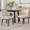 Coolbibila Fabric Upholstered Wood Dining Chairs Set of 2,Comfortable Armless Seat With Hardwood Frame Legs Kitchen Dining Chair - 2 of 4