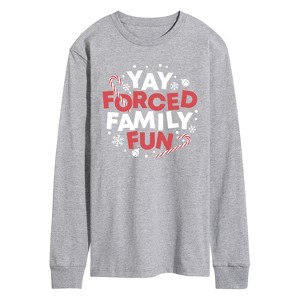 Men's - Instant Message - Yay Forced Family Fun Long Sleeve Graphic T-Shirt - 1 of 4