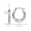 Black Bow Jewelry 2.5mm Polished Tapered Round Hoop Earrings in 14k White Gold, 14mm - 4 of 4