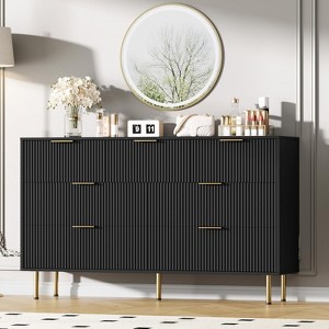 7 Drawers Dresser for Bedroom, Wood Modern Dresser for Closet, with Gold Handle, Bedroom Furniture Storage Organizer, for Living Room, Hallway - 1 of 4
