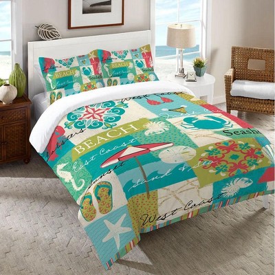 Laural Home Coastal Party King Duvet Cover : Target