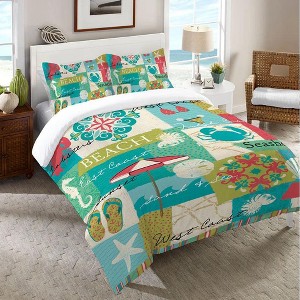 Laural Home Coastal Party King Duvet Cover - 1 of 1