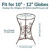 Sunnydaze Indoor/Outdoor Decorative Steel Scroll Gazing Ball Stand for 10" or 12" Outdoor Garden Gazing Globes - 11" H - 3 of 4