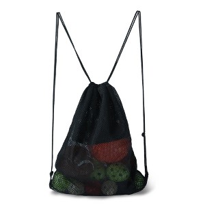 GSE 19"x15" Mesh Drawstring Backpack Bag for Sports Gym Gear, Backpacking, Camping Gear, Travel - 1 of 4