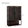 SEVOBAL Utility Storage Cabinets 51 Inch Freestanding Display Cabinet with Glass Doors and Adjustable Shelves, Black, 35.5"*15.75"*51.25" - 2 of 4