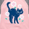 Girls' - Instant Message - Cat And Flowers Shirt Tail Raglan Graphic T-shirt - 2 of 4