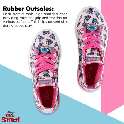Disney Girls Lilo & Stitch Sneakers - Lilo and Stitch High Top Athletic Shoes - Lilo and Stitch High Top Lace Up Sneakers (Light Pink, 11) — фото 3