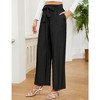 Wide Leg Pants for Women High Waisted Business Work Casual Adjustable Tie Knot Dress Pants - 3 of 4