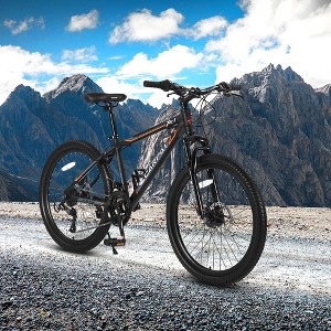 Whisen 24 Inch Mountain Bike Boys Girls, Steel Frame, Shimano 21 Speed Mountain Bicycle with Daul Disc Brakes - 1 of 4