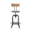 SKRAN Industrial Modern Adjustable Height Swivel Barstools, Barstool with Iron Leg with Firwood and Metal Frame, Natural - 4 of 4
