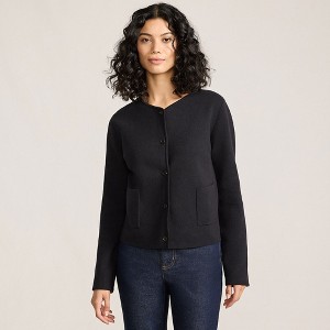 Lands' End Women's Fine Gauge Cotton Milano Blazer Sweater - 1 of 4