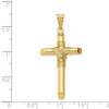 Black Bow Jewelry Men's 14k Yellow Gold Hollow Tube Rope Cross Pendant - 4 of 4