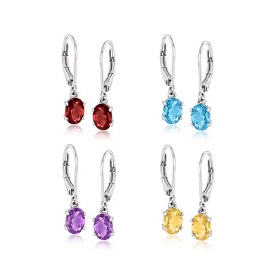 Ross-Simons 5.00 ct. t.w. Multi-Gemstone Jewelry Set: 4 Pairs Of Drop Earrings in Sterling Silver