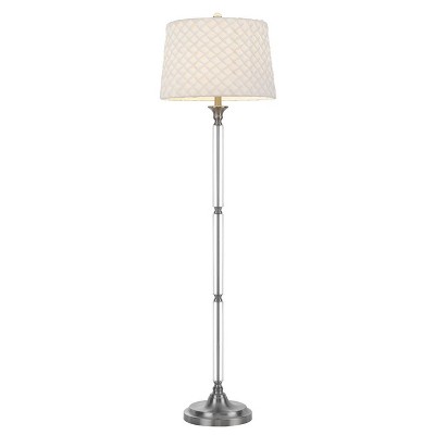 60" Metal/Crystal Contemporary Floor Lamp Brushed Steel - Cal Lighting