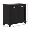 VYNXARIA Dual Tilt out Laundry Hamper Cabinet, Bathroom Storage Cabinet with 2-Compartment Hamper, Modern Floor Cabinet for Washroom, Black - 4 of 4