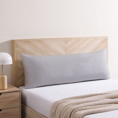 Light Grey Cotton Zippered Body Pillow Protector 20x55