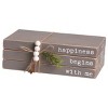 Transpac Wood Springtime Book Stack Set of 2 Decorative Signs for Spring and Summer Home Decor - 2 of 2