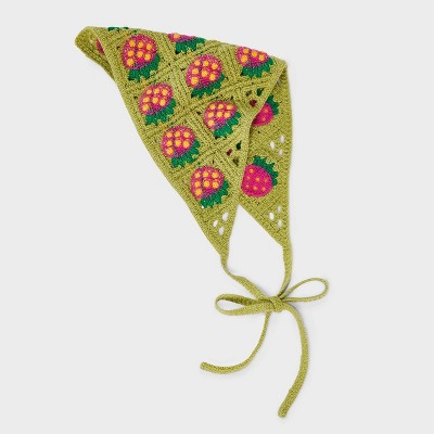 Knitted Strawberry Headscarf - Wild Fable™ Green