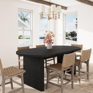 Oval Executive Desk, Large Farmhouse Computer Desk for Home Office ...