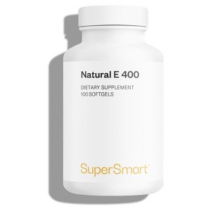 SuperSmart Natural E 400 (D-Alpha Tocopherol) 1200IU per Day - High Absorption Vitamin E Supplement | Non-GMO - 100 Softgels - 1 of 1