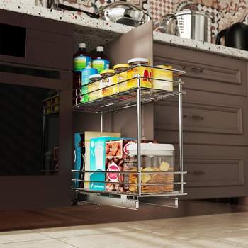Modern Home Narrow Sliding Storage Organizer Rack -  Laundry/Bathroom/Kitchen Portable Storage Shelves - Vandue