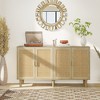 HOMCOM Bohemian Sideboard, Buffet Cabinet with Rattan Doors, Coffee Bar Cabinet with Shelves for Living Room, Hallway - 3 of 4