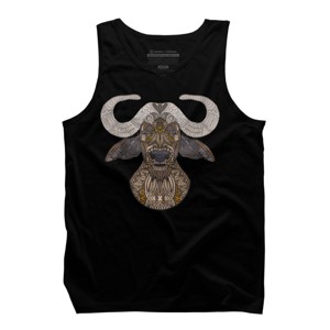 Men's Design By Humans African Buffalo By myartlovepassion Tank Top - 1 of 4