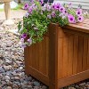 Sunnydaze Outdoor Meranti Wood with Teak Oil Finish Wooden Garden Planter Box Bench Seat - 68" - Brown - 3 of 4