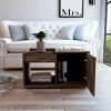 Syemin End Tables Coffee Table, Side Table, Night Stand, Bedside Table with Open Storage, Coffee Tables for Living Room, Black, 11.8"*23.6"*19.7" - 2 of 4