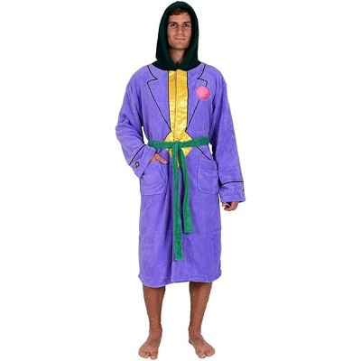 DC Comics Batman Men's Joker Jacket Hooded Fleece Robe (One Size)
