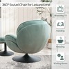 Velvet Swivel Leisure Lounge Chair with Ottoman, Tufted Design, Thickened Foam Cushion and Sturdy Metal Base - 3 of 4