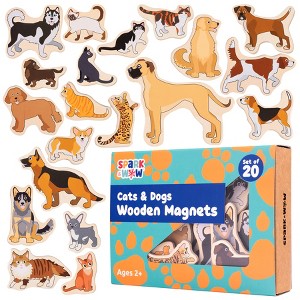 Spark & Wow Wooden Magnets - Cats & Dogs - Set of 20 - 1 of 4