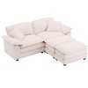 PAGED Corduroy Sofa Comfy Deep Seat Couch with 2 Back Pillows, 2 Toss Pillows and 2 Ottoman for Living Room, Home Office - 3 of 4