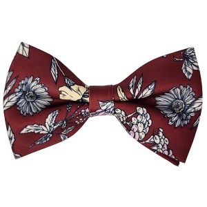 Men's Floral Printed Design 2.75 W And 4.75 L Inch Pre-Tied adjustable Bow Tie - 1 of 3