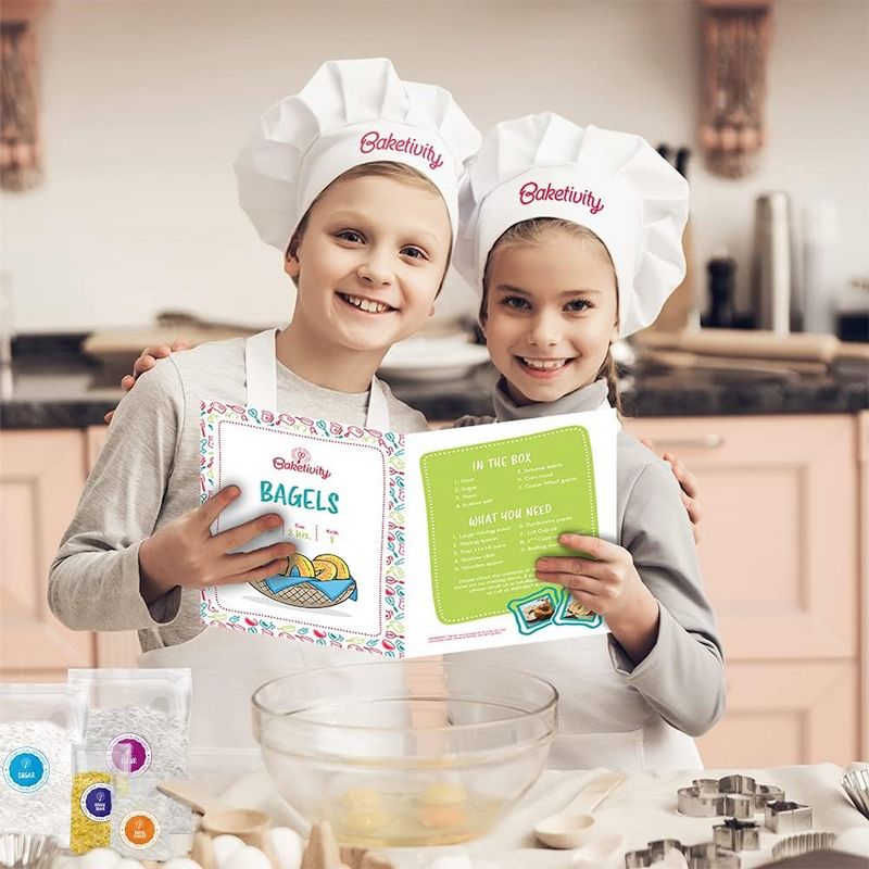 Baketivity Kids Baking Set, Meal Cooking Party Supply Kit for Teens, Real Fun Little Junior Chef Kitchen Lessons, Includes Pre-Measured Ingredients, 5 of 6