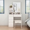 FUFU&GAGA Makeup Vanity Set with Mirror and Stool Drawer and Shelf - 3 of 4