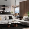LNC Echonalyri 5-Light 26" Modern Candestick Chandelier,Matte Black and Polished Gold with Smoked Grey Textured glass - 4 of 4