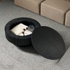 Airsurfer Circular Charcoal Black Coffee Table Modern Round Storage Coffee Table Living Room Centerpiece for Stylish Living Room Organization - 2 of 4