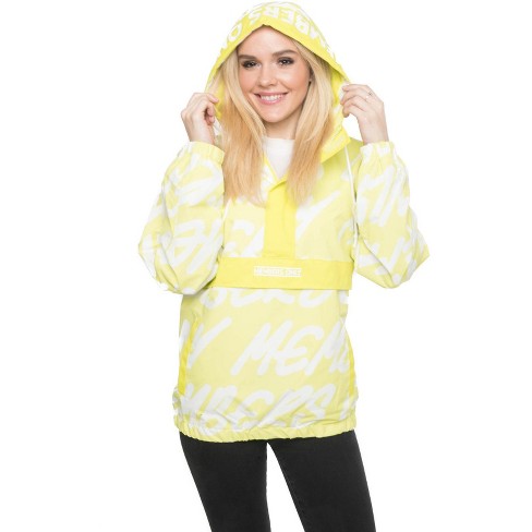 Members Only Women's Print Popover Oversized Jacket - Lime - Large : Target