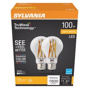 Sylvania TruWave A21 E26 (Medium) LED Bulb Soft White 100 Watt Equivalence 2 pk - 1 of 1