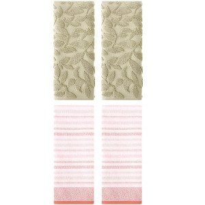 REGALWOVEN 4 Pcs Cotton Soft Absorbent Bathroom Decorative Hand Towel - 1 of 4