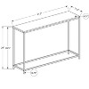 Monarch Specialties Accent Table Console Entryway Narrow Sofa Living Room Bedroom Grey Laminate Black Metal Contemporary Modern - 3 of 4